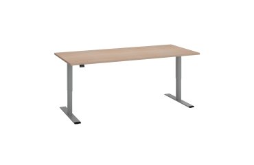 Bureau assis-debout Ecla Ergo réglage électrique en hauteur piètement gris aluminium