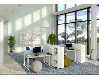 Bureau réglable en hauteur électrique chêne clair Premium 140 x 80 cm - Arch