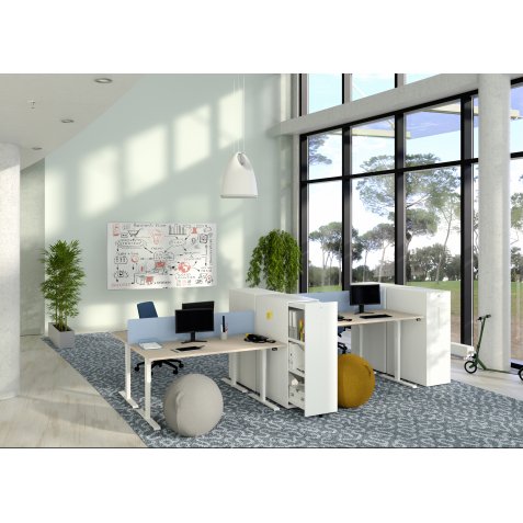 Bureau réglable en hauteur électrique chêne clair Premium 140 x 80 cm - Arch