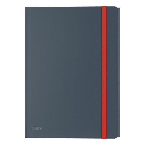 Carpeta 3 solapas con goma y bolsillo interior Leitz Cosy gris