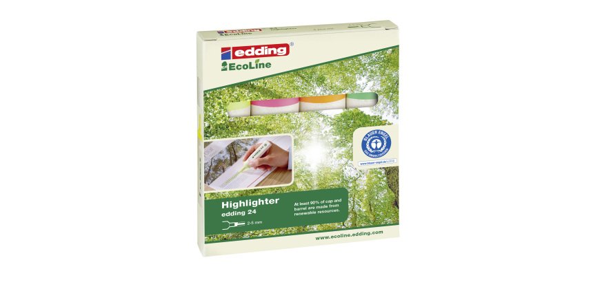 Subrayadores fluorescentes edding EcoLine 24 - Estuche con 4 colores