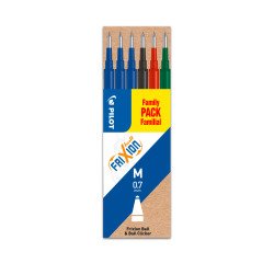 Recarga para bolígrafo borrable Pilot FriXion punta media 0,7 mm - Paquete de 6