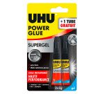 Pack 1 tube de colle 3 g Uhu Power Glue + 1 offert