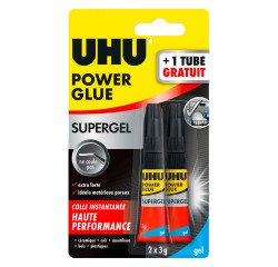 Pack 1 lijmtube 3 g Uhu Power Glue + 1 gratis 