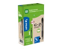 Pack von 12 Rollerball-Stiften G2 Pilot + 12 Nachfüllungen, davon 6 gratis