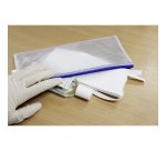 Pack de 8 Bolsas de documentos Formato chequera reforzados con cremallera Azul 