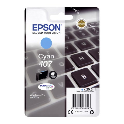 Epson 407 cartucho original cian