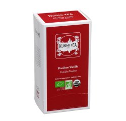Infusie rooibos vanille Bio Kusmi Tea - doos met 25 biologisch afbreekbare zakjes