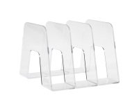 Dispensador de folletos Han Sorter de 3 compartimentos, transparente, lomo de 22,4 cm