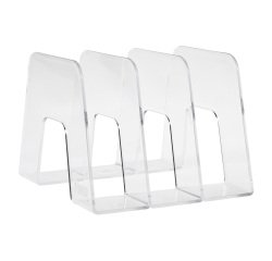 Dispensador de folletos Han Sorter de 3 compartimentos, transparente, lomo de 22,4 cm