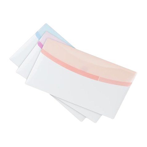Pochettes à scratch format chéquier Tarifold 25 x 13,6 cm couleurs assorties - Paquet de 6
