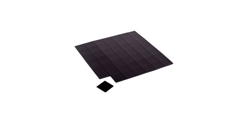 Carrés magnétiques adhésifs 14 x 14 mm - plaque de 49
