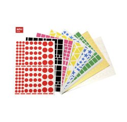 Gomets adhesivos formas geométricas y colores surtidos Apli - 60 hojas
