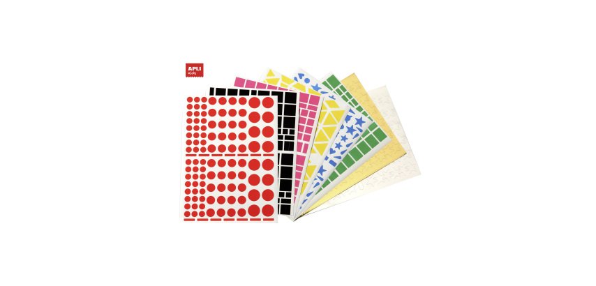 Stickers in geometric shapes assorted colors Apli - 60 sheets