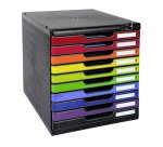 Module de classement avec fermeture à clé Exacompta Modulo 10 tiroirs couleur