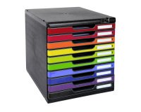 Module de classement avec fermeture à clé Exacompta Modulo 10 tiroirs - multicolore