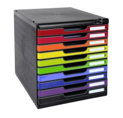 Módulo archivador con cerradura Exacompta Modulo 10 cajones negro/color