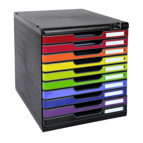 Módulo archivador con cerradura Exacompta Modulo 10 cajones negro/color
