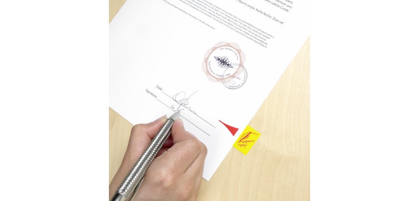 Marque-pages Signez ici Post-it - distributeur de 50 feuilles