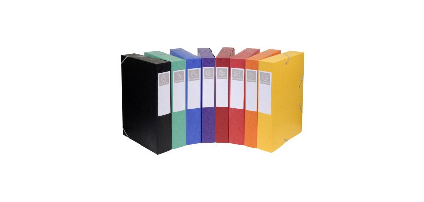 Chemise box carte Cartobox Exacompta 25 x 33 cm dos 5 cm - couleurs assorties