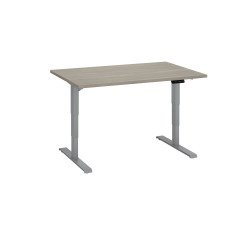 Scrivania elettrica elevabile 120 x 80 cm Rovere Grigio Ecla Ergo Premium Bruneau