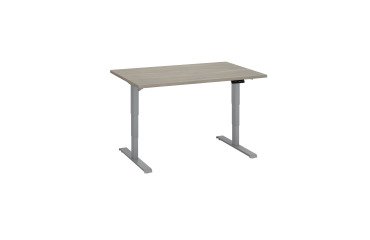 Scrivania elettrica elevabile 120 x 80 cm Rovere Grigio Ecla Ergo Premium Bruneau