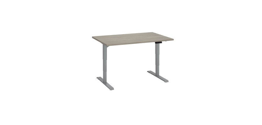 Bureau réglable en hauteur électrique chêne gris  Ergo Premium 120 x 80 cm - Arch