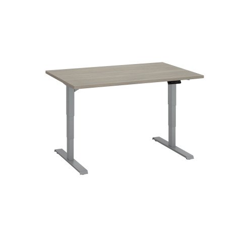 Mesa eléctrica regulable en altura Ecla Ergo Premium 120 x 80 cm roble gris patas aluminio
