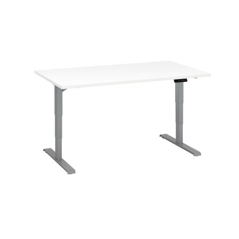 Mesa eléctrica regulable en altura Ecla Ergo Premium 140 x 80 cm blanca patas aluminio