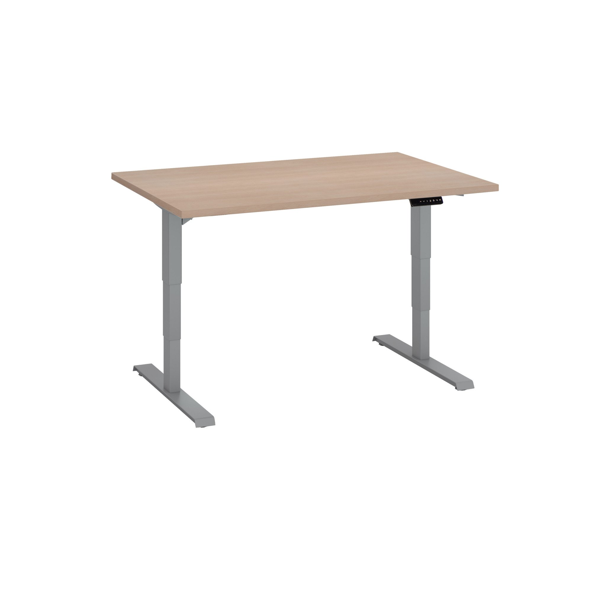 Bureau réglable en hauteur électrique chêne clair Ergo Premium 120 x 80 cm - Arch