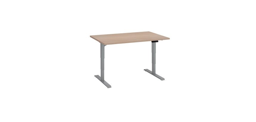 Bureau réglable en hauteur électrique chêne clair Ergo Premium 120 x 80 cm - Arch