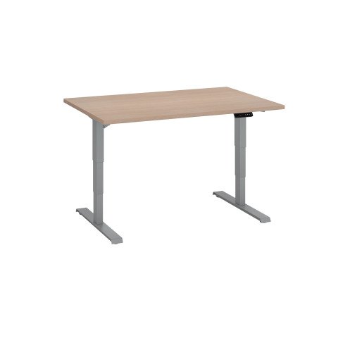 Mesa eléctrica regulable en altura Ecla Ergo Premium 120 x 80 cm roble claro patas aluminio