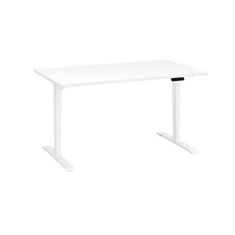 Mesa eléctrica regulable en altura Ecla Ergo Premium 140 x 80 cm blanca patas blancas