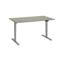 Bureau réglable en hauteur électrique chêne gris Ergo Premium 140 x 80 cm - Arch