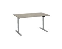 Bureau réglable en hauteur électrique chêne gris Ergo Premium 140 x 80 cm - Arch