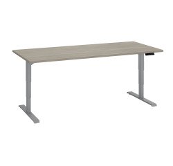 Bureau réglable en hauteur électrique chêne gris Ergo Premium 180 x 80 cm - Arch