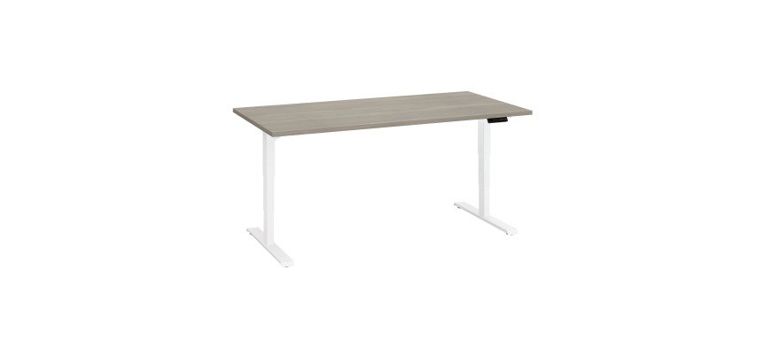 Bureau réglable en hauteur électrique chêne gris Ergo Premium 160 x 80 cm - Arch