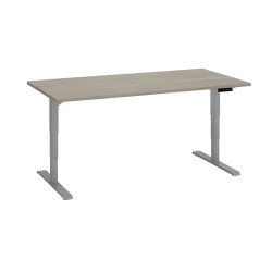 Bureau réglable en hauteur électrique chêne gris Ergo Premium 160 x 80 cm - Arch
