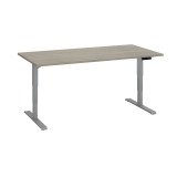 Bureau réglable en hauteur électrique chêne gris Ergo Premium 160 x 80 cm - Arch