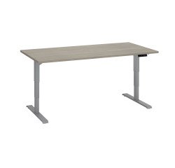Bureau réglable en hauteur électrique chêne gris Ergo Premium 160 x 80 cm - Arch