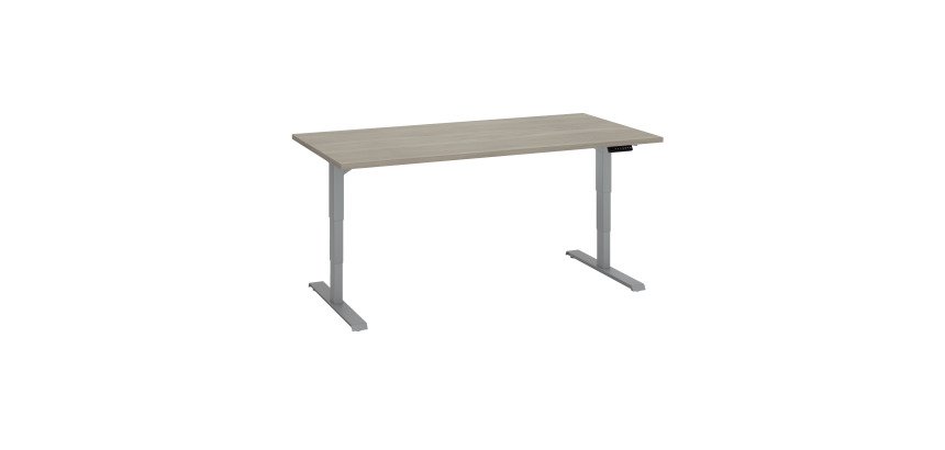 Bureau réglable en hauteur électrique chêne gris Ergo Premium 160 x 80 cm - Arch