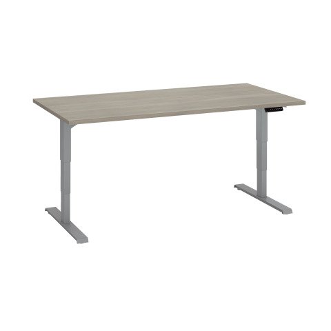 Mesa eléctrica regulable en altura Ecla Ergo Premium 160 x 80 cm roble gris patas aluminio