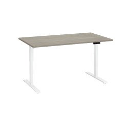 Bureau réglable en hauteur électrique chêne gris Ergo Premium 140 x 80 cm - Arch