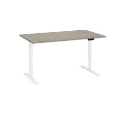 Bureau réglable en hauteur électrique chêne gris Ergo Premium 140 x 80 cm - Arch