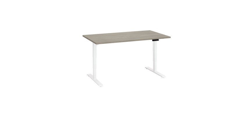 Bureau réglable en hauteur électrique chêne gris Ergo Premium 140 x 80 cm - Arch