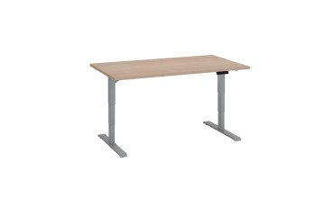 Scrivania elettrica elevabile 140 x 80 cm Rovere Chiaro Ecla Ergo Premium Bruneau