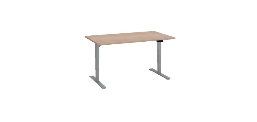 Scrivania elettrica elevabile 140 x 80 cm Rovere Chiaro Ecla Ergo Premium Bruneau