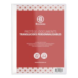 Protège-documents Bruneau polypropylène translucide personnalisable A4 10 pochettes - 20 vues