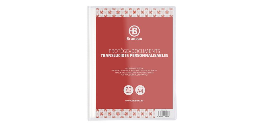 Portalistino personalizzabile A4 10 buste finitura liscia 20 viste trasparente Bruneau