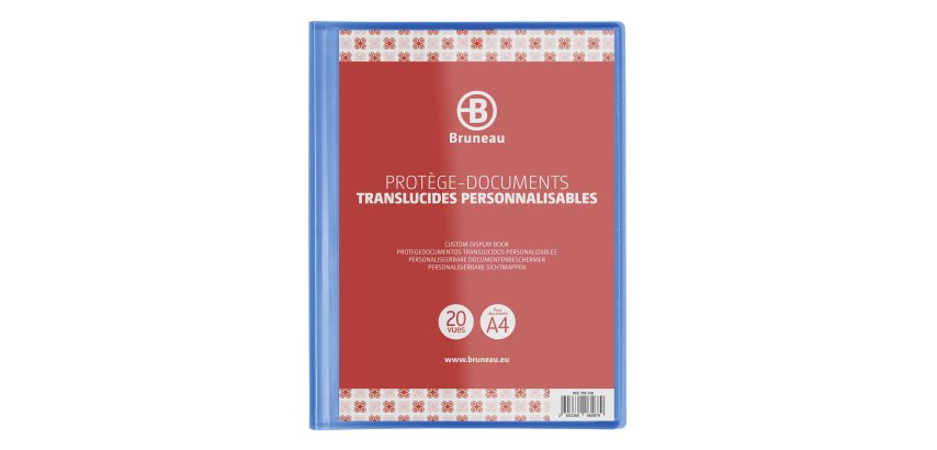 Protège-documents Bruneau polypropylène translucide personnalisable A4 10 pochettes - 20 vues